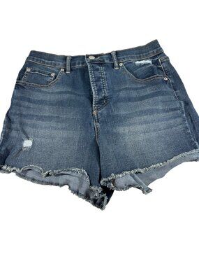 Jessica Simpson High Waist Short Size 10/30 Denim Blue Jean Distressed Frayed